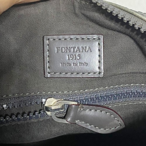 FONTANA MILANO 1915 Borsa Boston Bowler grigia stampata - Foto 9 di 9