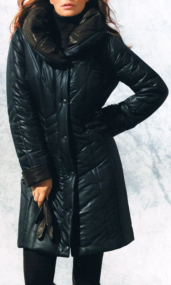 !!! AKTION !!! Mantel wattiert, Longjacke, großer Kragen, Taschen blau braun 36