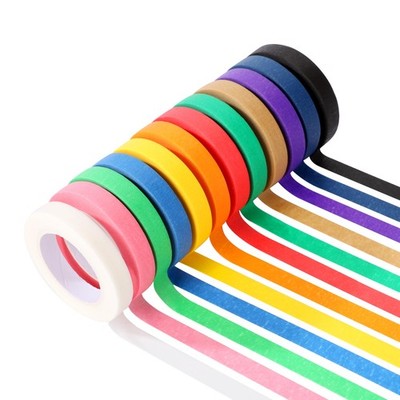 Colored Masking Tape 12PCS-Painters Tape, 12 Color Tape Rolls,Colored Painter...