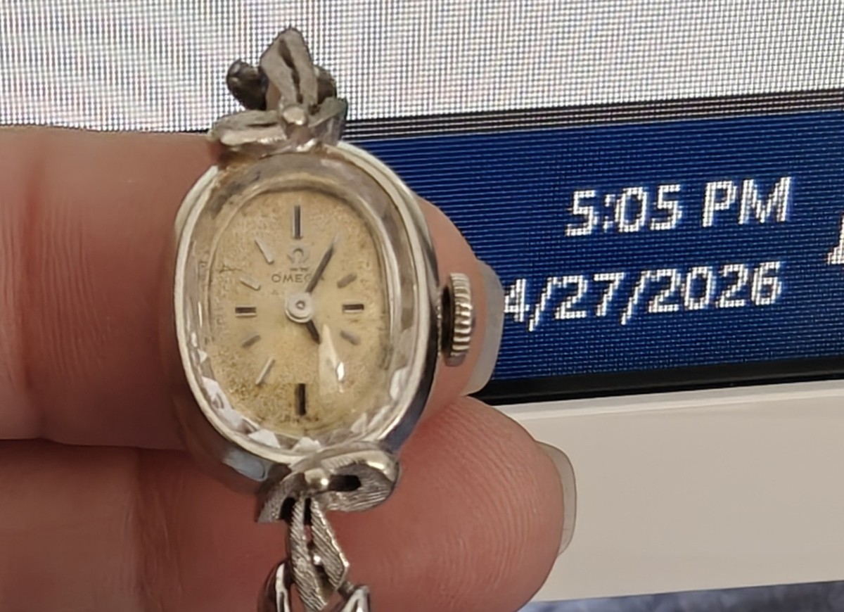 Vintage OMEGA 14K White Gold Ladies Cocktail Watch | Swiss 