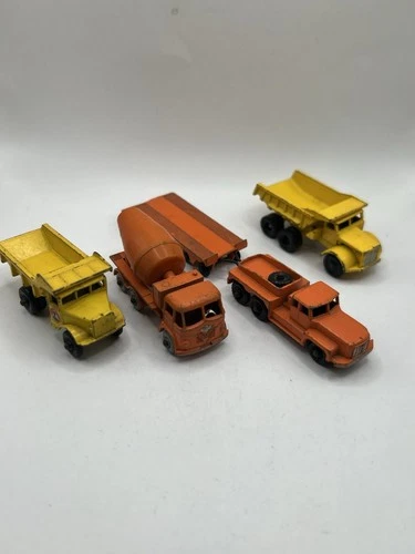 Vintage Matchbox Lesney Construction Vehicles Lot - Quarry Truck, Cement Mixer