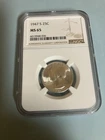 1947 S Washington Quarter 25C GEM BU LUSTER! 90% Silver MS 65