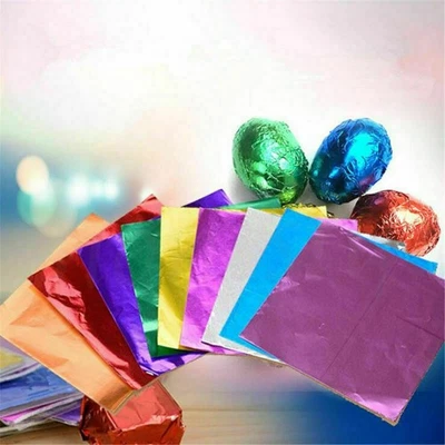 100pcs Chocolate Foil Paper Aluminum Wrappers Candy Sweets Package Wedding Decor