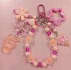 Sanrio My Melody Peach Bag Charm Phone Charm Keyring Kawaii Beads Handmade New