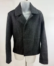 Ute Ploier Austria Single Breasted Men's Wool Hipster Dark Gray Peacoat SZ 50L