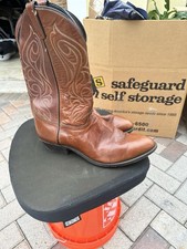 JUSTIN Mens Size 12 Cowboy Boots Brown Leather Style 1306 Made In USA