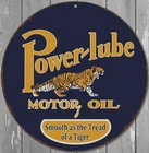 Power-Lube Motor Oil 8" Diameter Vintage Novelty Metal Sign Made In USA New!