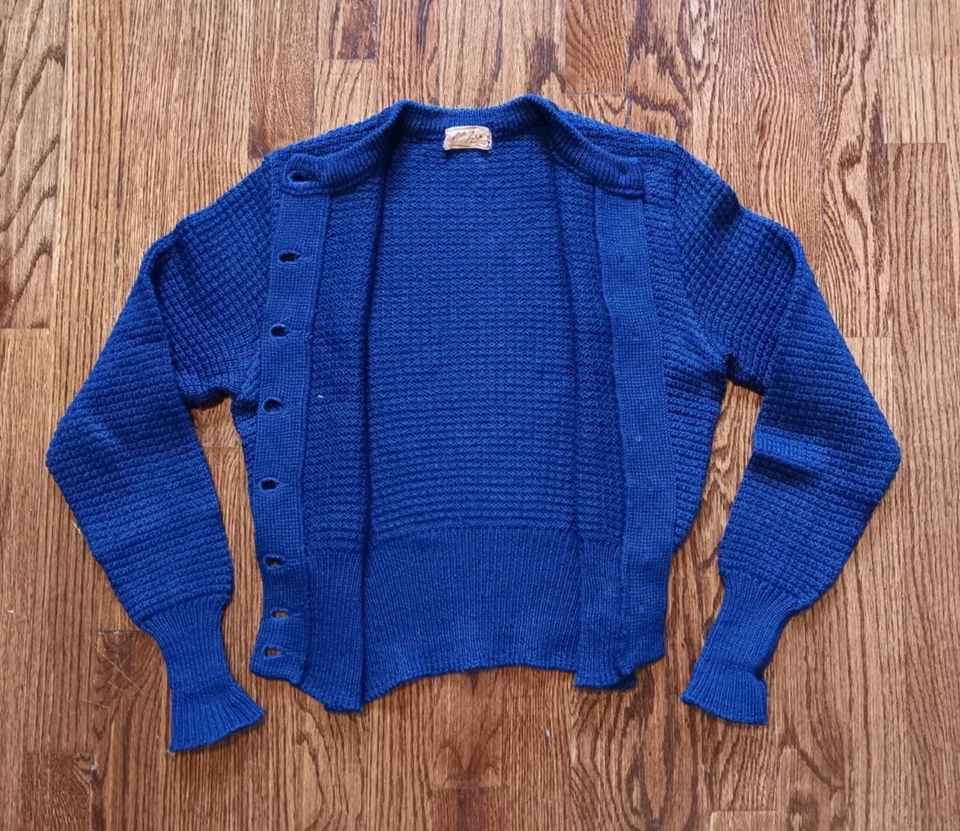 Vintage 50s 60s Dark Blue Jantzen Cardigan - Image 2 of 4