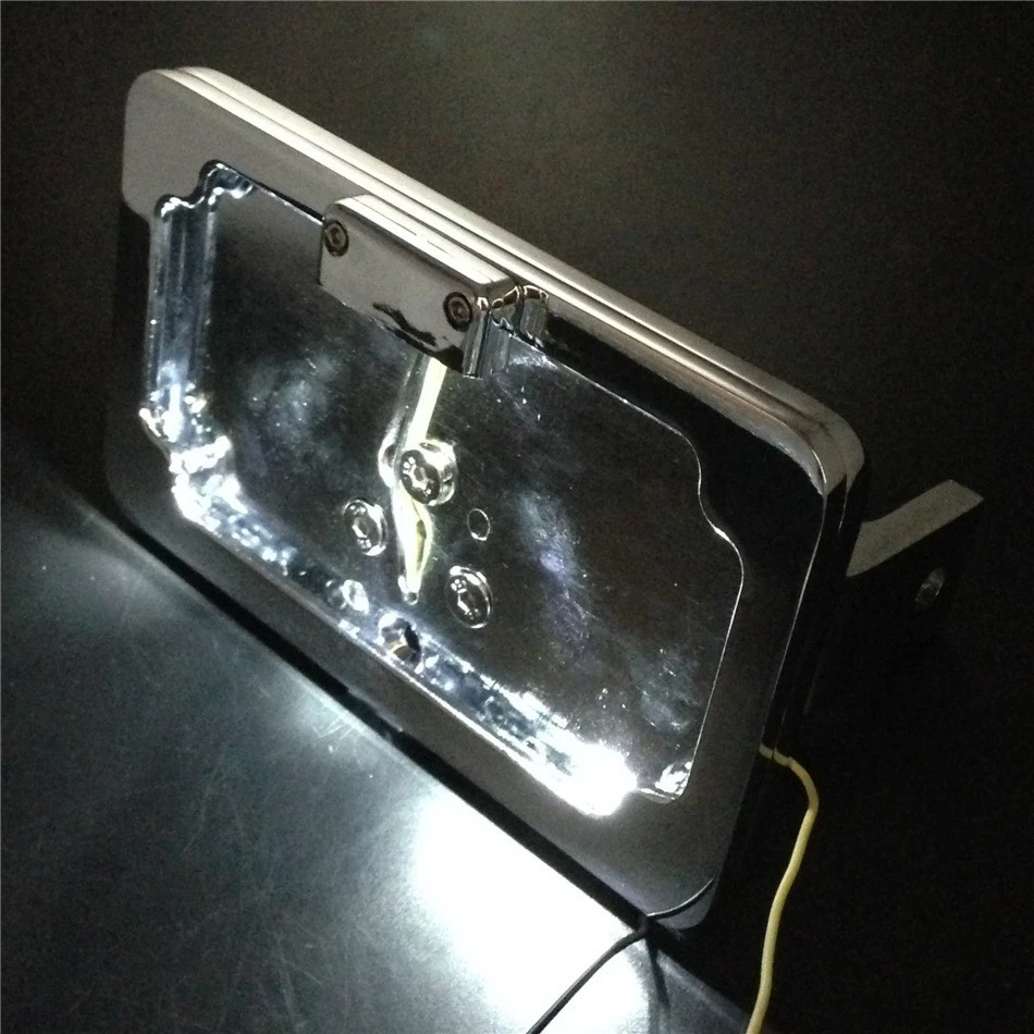 Soporte de matrícula LED cromado para Suzuki GSXR600/1300, SV650, montado lateralmente Foto 4 de 4