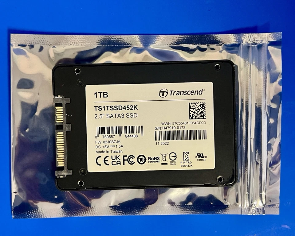 Transcend 2.5" SATA III 6GB/sec 1TB SSD Drive SSD452 TS1TSSD452K 1000GB 3D NAND - Image 2 of 3