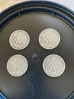 LOT OF 4 - 90% Silver Walking Liberty Half Dollars Circulated  1941 42 43 And 44