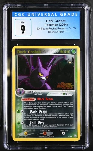 CGC 9 Dark Crobat EX Team Rocket Returns 3/109 Reverse Holo STAMPED Pokemon Card