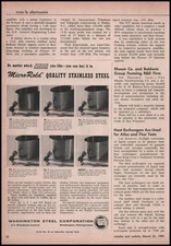 1959 Washington Steel Pennsylvania Micro-Rold Quality Stainless Steel Print Ad