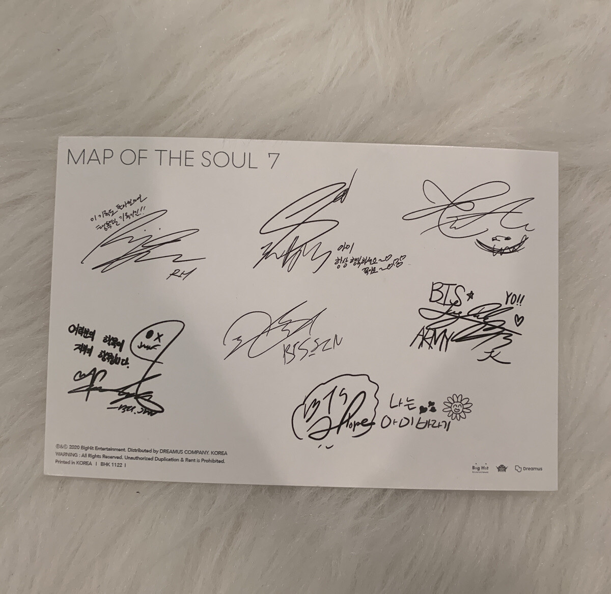 BTS MAP OF THE SOUL 7 サイン入りポスター BTS Map Of The Soul 7 Postcard | eBay