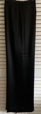St John Pants Women s 4 Satin Evening Wide Leg High Waist Black luxury designer