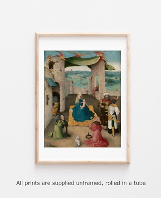 Bosch Anbetung der Heiligen Drei Könige 1470 Fine Art Giclée Druck Poster Galerie Wandbild