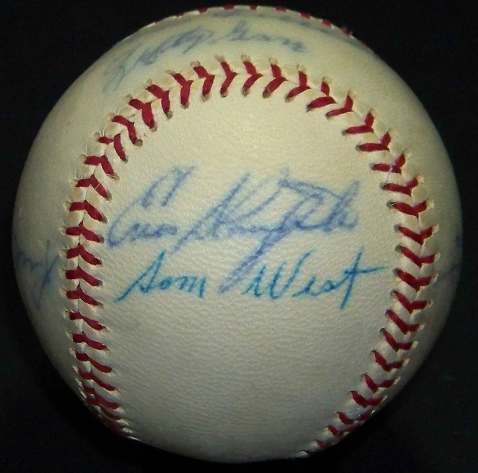 Lefty Grove Enos Slaughter Tony Cuccinello Rick Wes Ferrell Signed Baseball JSA! - Image 2 of 4