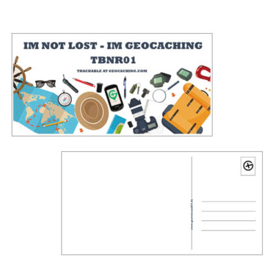3 tlg. Geocaching  Trackingnummer kaufen - Tb Nummern Postkarte Geocoin Trackbar