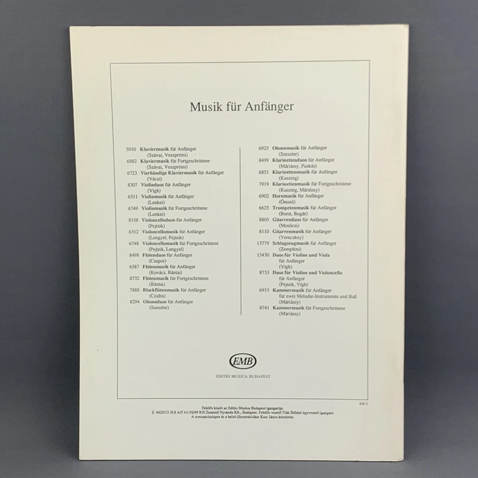 Cornet (Trumpet) Music For Beginners Z.6625 Sheet Music EMB Budapest - Image 2 of 3