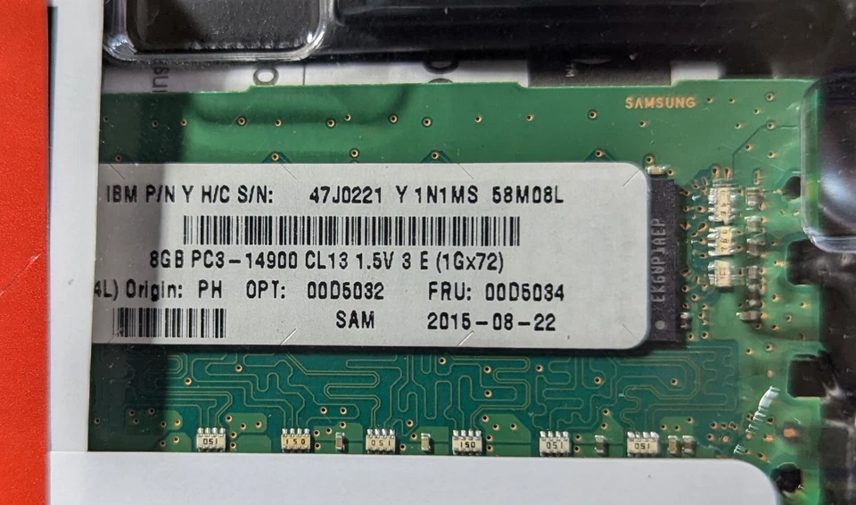 IBM-Lenovo 8GB DDR3 PC3-14900R RDIMM 00D5034 47J0223 00D5040 00D5042 Server Mem - Image 4 of 4