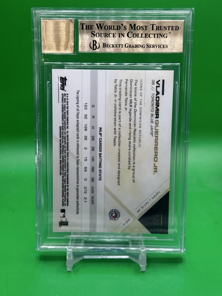 2019 Topps X Tatis Jr. Icons Vladimir Guerrero Jr. RC 05/10 BGS Pristine 10/10 - Image 2 of 2