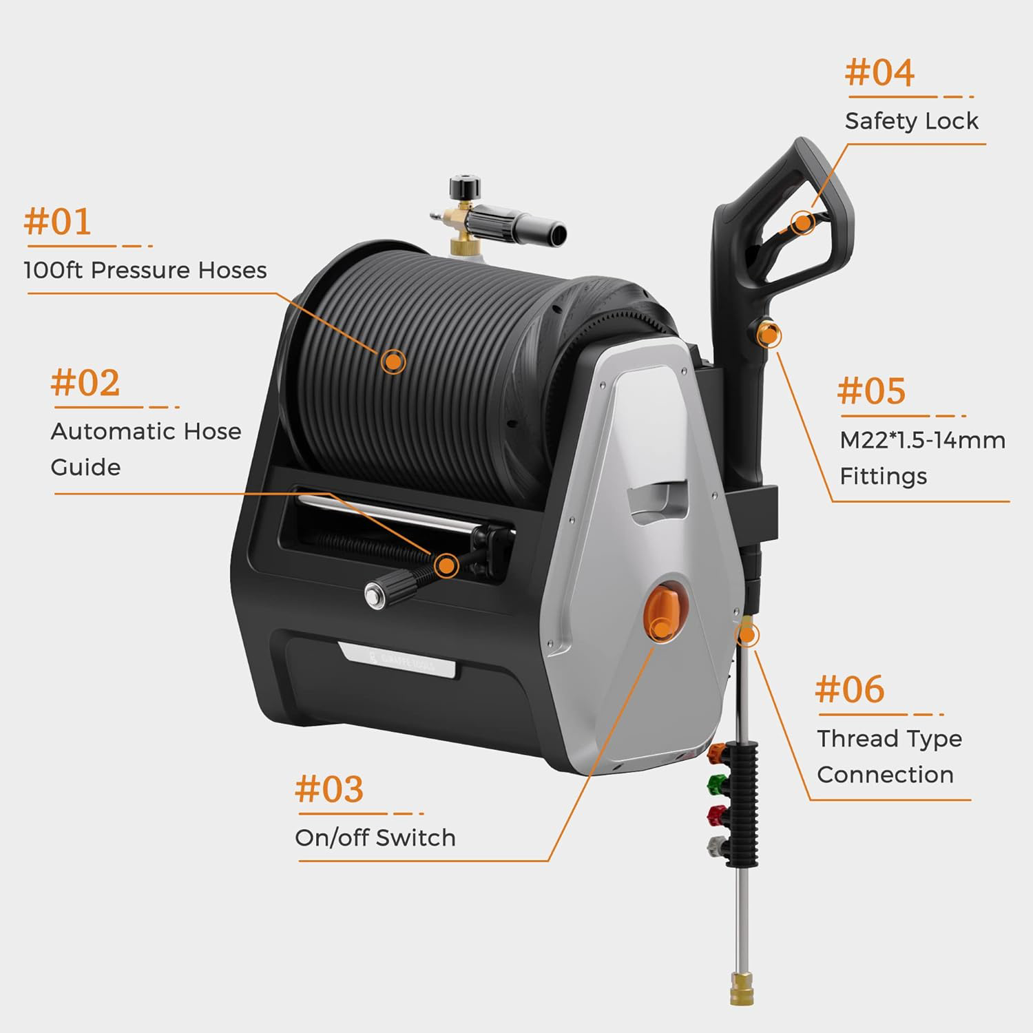 Giraffe Tools Grandfalls Pressure Washer, Electric Wall Mount Pressure