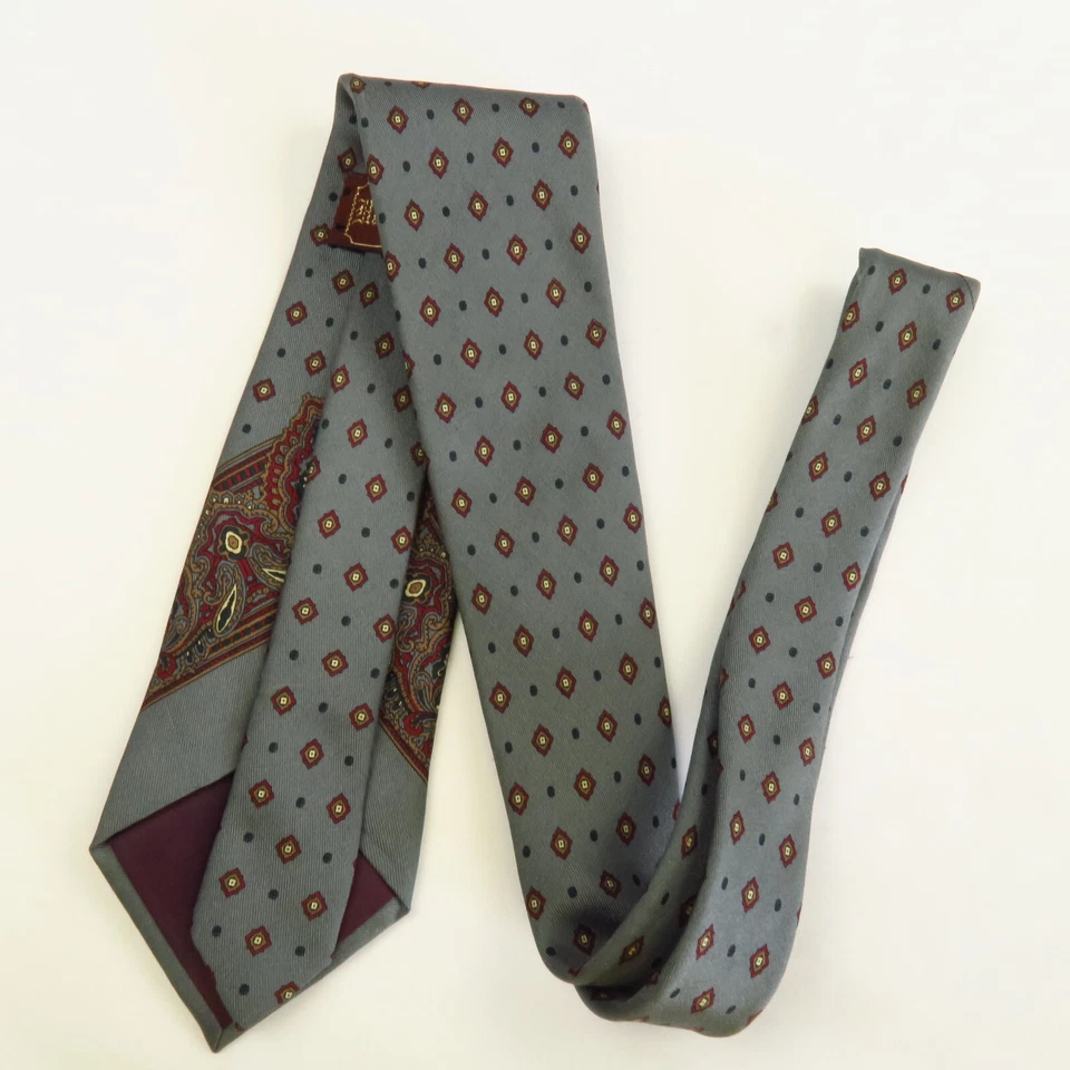 Corbata de cuello Hunters Bay para hombre estampado medallón cachemir azul rojo multi 100 % seda 58x3 Foto 4 de 4