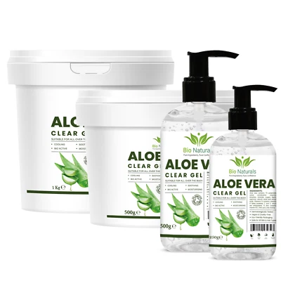 BioNaturals Aloe Vera Gel 100% Pure Organic - for Skin Care Hair Growth Scalp UK