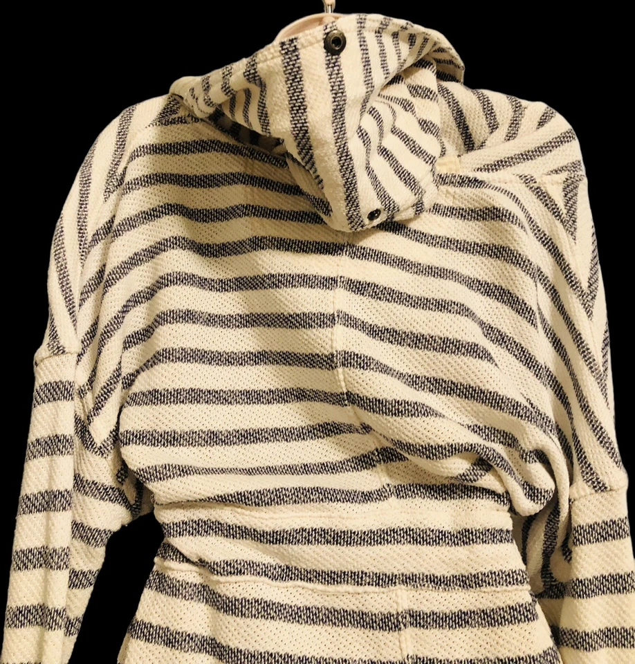 Free People Size S/P Long Island Striped Oversized Hooded Cardigan Shawl Collar - Image 4 of 4