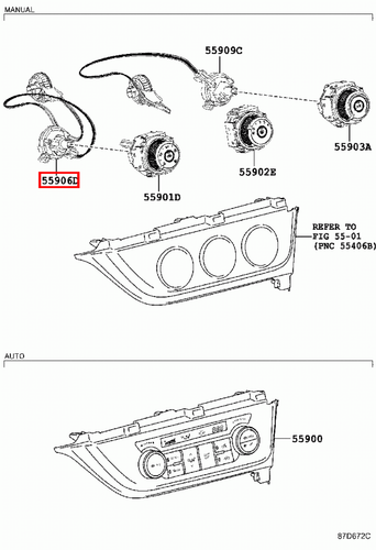 Genuine Corolla ZRE171 ZRE152 ZRE151 ZRE143 Dash Heater Direction Control Cable - Picture 20 of 20