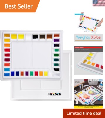 Professional Ceramic Paint Palette: 33-Well Large Format for Artists & Students
