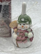 2001 Artmark Porcelain Decorator Snowman Bell, Free Ship