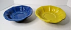 Set Of 2 McCoy 7.5" Round Bowls Dishes Saucers - Blue and Yellow