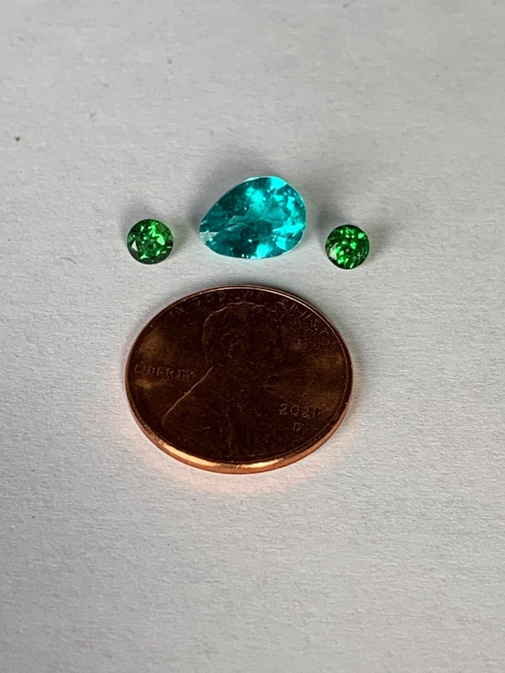Andy's Gem Garage Sale - 2ct Pear Apatite/ Chrome Tourmaline Combo - Natural! - Image 4 of 4