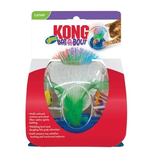 KONG CAT Bat-A-Bout Glow Aquarium Catnip Cat Toy, batteries included - Image 2 of 2