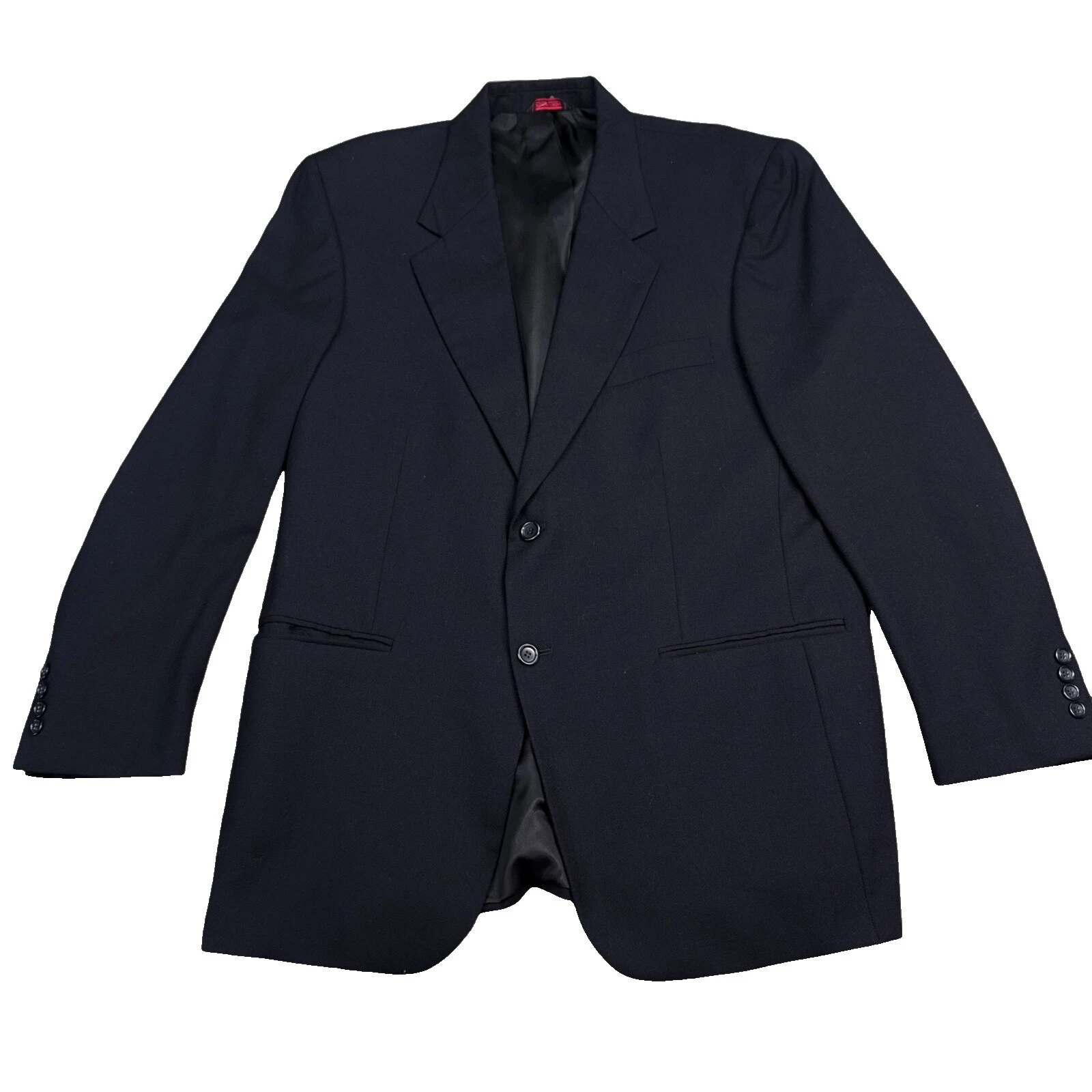 Sólido negro Savile Row trajes y Blazers para hombres