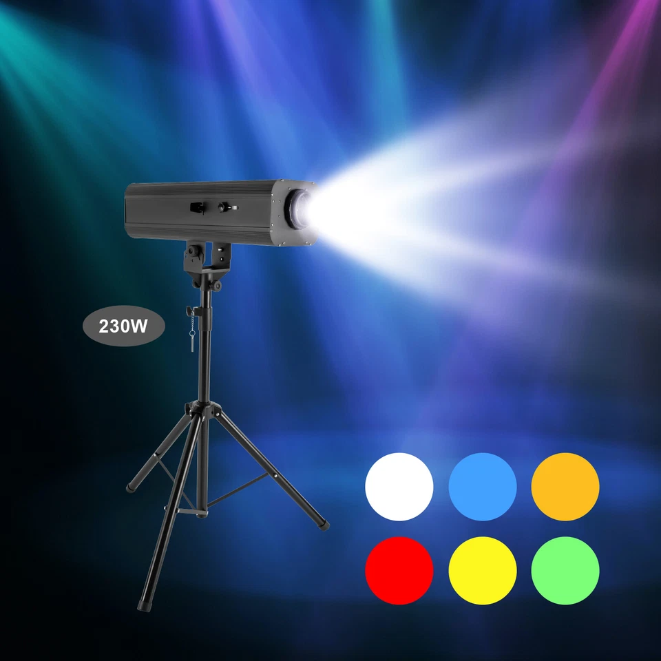 230W 6 Color LED Spotlight Follow Stage Light Disco DJ Lighting Show Party DMX - Image 2 of 4
