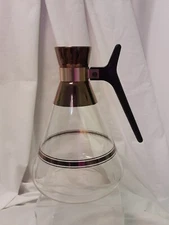 VTG (no topper) MCM 1950s Atomic Copper Coffee Carafe From Inland Glass Works Co