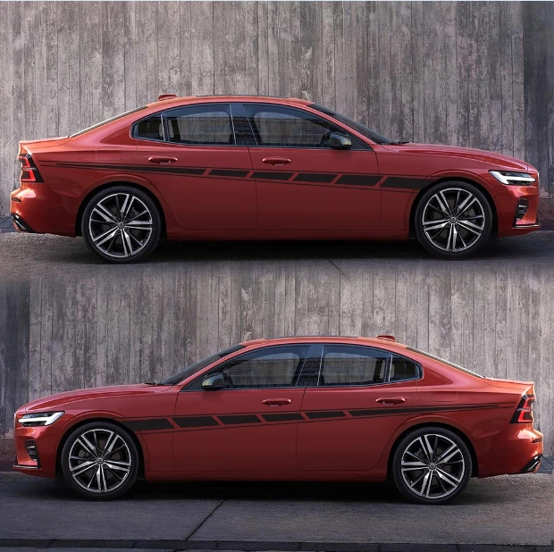 2 PIEZAS Vinilo Rayas Laterales Coche Calcomanías Pegatinas Auto Vinilo Gráficos Para SUV Todoterreno Foto 3 de 4