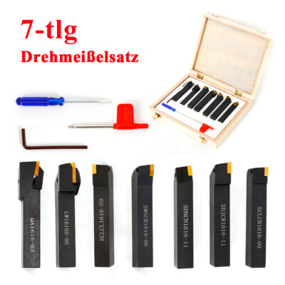 7tlg Set 16mm CNC Drehbank Drehwerkzeug Drehmeissel Drehstahl Satz Drehmei?el
