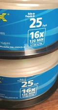 (2) Dynex 25-Packs = (50) total 16x DVD+R Disc Spindle - Blue/Gray (DX-DVDPR25)
