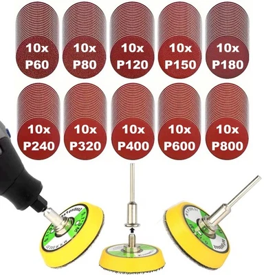 HOBBYPOWER24 1x Schleifteller 100x Schleifpapier 50mm Dremel Proxxon mit Klett K 60 bis 800