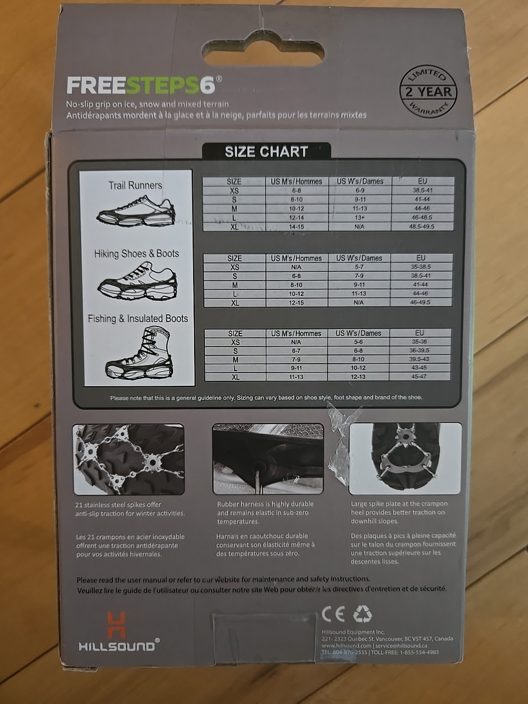 NEW HILLSOUND FREESTEPS6 CRAMPON, MICROSPIKES  ~ FREE STEPS 6 ~ SIZE: M