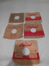 Five Clean Vintage Assorted 78 RPM 10" Company Sleeves No Records READ