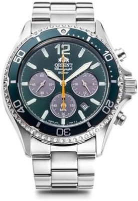 Orient Watch Mako SOLAR PANDA RN-TX0204E Men's Green F/S w/Tracking# Japan New
