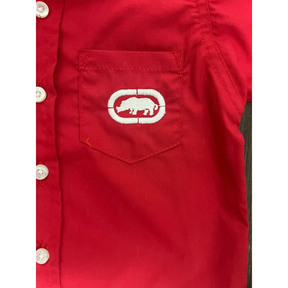 Camisa Ecko Unlimited Infantil Niño Roja Abotonada Talla 12 Meses Foto 4 de 4