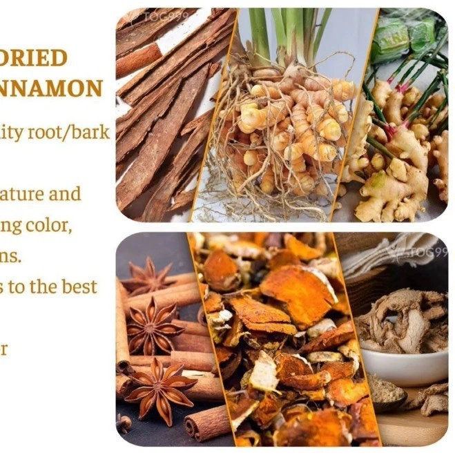 Premium 120 Bolsas de Té Natural Cúrcuma Jengibre Canela Puras Sin Aditivo Añadido Foto 3 de 3