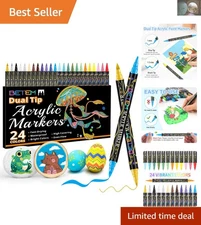 Versatile 24-Color Acrylic Paint Marker Set - Easy to Use for All Skill Levels