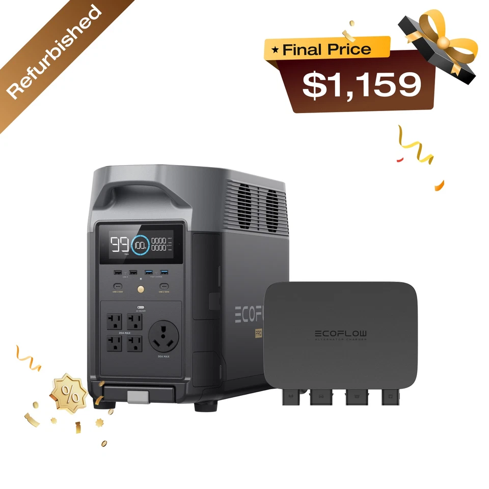 EcoFlow 800W Alternator Charger with Power Station Certified Refurbished