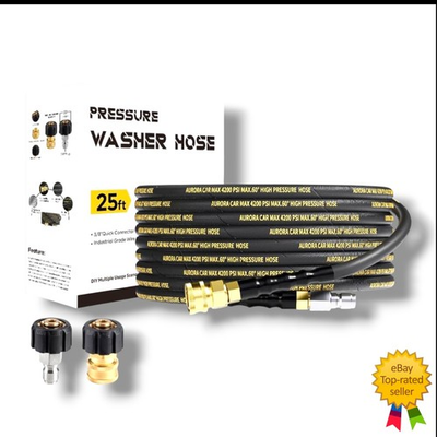 #ad 25FT 4200 PSI Pressure Washer Hose Steel Wire Braided – 3 8quot; Quick Connect NEW $41.95